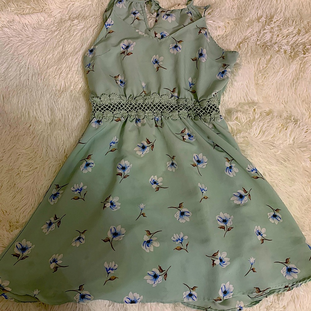 Green floral Dress